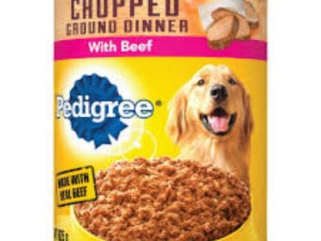 Pedigree Meaty Ground Dinner with Chopped Beef Wet Dog Food Can, 22 oz Supply