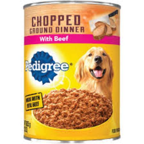 Pedigree Meaty Ground Dinner with Chopped Beef Wet Dog Food Can, 22 oz Supply