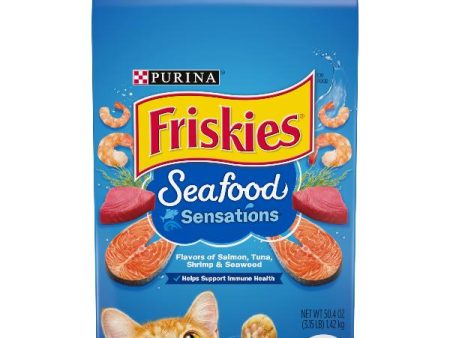 Purina Friskies Seafood Sensations Dry Cat Food, 50.04 oz For Cheap