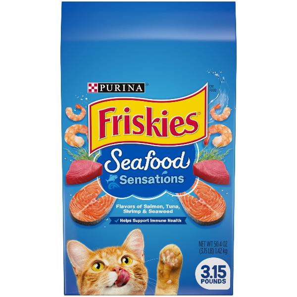 Purina Friskies Seafood Sensations Dry Cat Food, 50.04 oz For Cheap