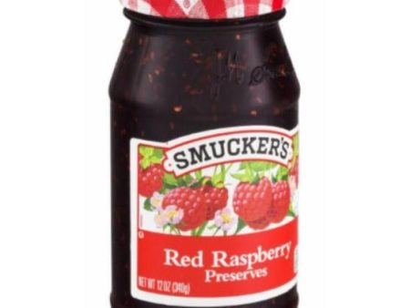 Smucker s Red Raspberry Preserves, 12 oz For Sale