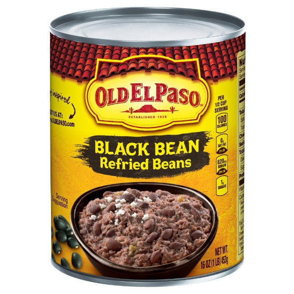 Old El Paso Black Bean Refried Beans, 16 oz Online now