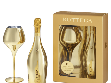 Bottega Confezione Gold and Magnifico Gold Glass Prosecco, 75 cl Hot on Sale