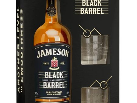 Jameson Black Barrel Irish Whiskey with 2 Glasses Gift Pack, 70 cl Cheap