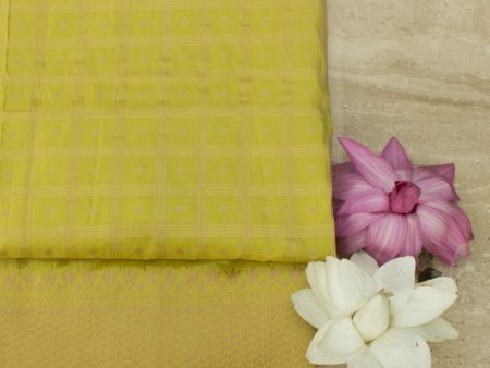 Yellow-Green Pure Katan Silk Banarasi Handloom Saree Online