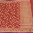 Red-Orange Pure Katan Silk Banarasi Handloom Saree Online now