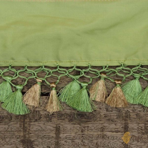 Pista Green Pure Katan Silk Banarasi Handwoven Dupatta Discount