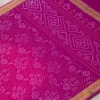 Gulaabi pink-Magenta Pure Georgette Banarasi Handloom Bandhani Dupatta For Discount