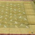 Light Olive Green Pure Katan Silk Banarasi Handloom Dupatta Sale