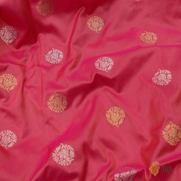 Pink Pure Katan Silk Banarasi Handloom Dupatta Sale