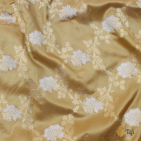 Beige Pure Katan Silk Banarasi Handloom Kadwa Jangla Dupatta Fashion