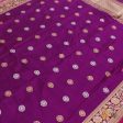 Magenta Pure Katan Silk Banarasi Handloom Dupatta For Sale