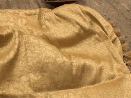 Beige Pure Katan Silk Banarasi Handloom Dupatta Online