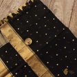 Black Pure Cotton Banarasi Handloom Dupatta Sale