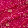 Rani Pink Pure Georgette Banarasi Handloom Bandhani Dupatta Online