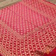 Gulabi Pink Ombre Pure Georgette Banarasi Handloom Bandhani Dupatta Sale