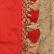 Orangish Red Pure Katan Silk Banarasi Handloom Dupatta For Sale