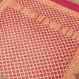 Pink-Coral Peach Pure Georgette Banarasi Handloom Bandhani Dupatta Online now