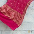 Rani Pink Pure Georgette Banarasi Handloom Bandhani Dupatta Online