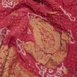 Coral Pink Pure Georgette Banarasi Handloom Bandhani Dupatta Cheap