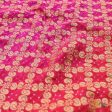 Fuchsia Pink-Coral Pink Pure Georgette Banarasi Handloom Bandhani Dupatta Online now