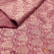 Gajri Pink Pure Silk Georgette Banarasi Handloom Fabric Hot on Sale