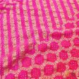 Gulabi-Rani Pink Pure Georgette Banarasi Handloom Bandhani Dupatta For Discount