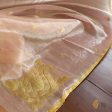 Light Pink Pure Kora Tissue Banarasi Handloom Dupatta For Sale