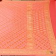 Light Pink-Light Coral Pink Pure Georgette Banarasi Handloom Bandhani Dupatta Cheap