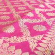 Light Peach-Pink Pure Katan Silk Banarasi Handloom Dupatta Online Hot Sale