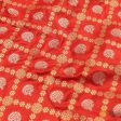 Orangish Red Pure Katan Silk Banarasi Handloom Dupatta For Sale