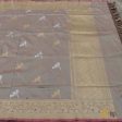 Light Grey Pure Katan Silk Banarasi Handloom Dupatta on Sale