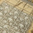 Grey Pure Kora Silk Net Banarasi Handloom Dupatta on Sale