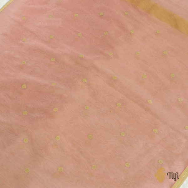 Pink Pure Kora Tissue Banarasi Handloom Dupatta Online now