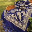 Navy Blue Pure Chiffon Georgette Banarasi Handloom Dupatta Hot on Sale