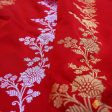 Red Pure Katan Silk Banarasi Handwoven Dupatta For Cheap