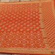 Orange Georgette Banarasi Handloom Bandhani Dupatta For Discount