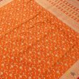 Orange Pure Katan Silk Banarasi Handloom Saree on Sale