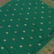 Rama Green Pure Katan Silk Banarasi Handloom Dupatta For Sale