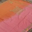 Peach-Orange Ombre Pure Monga Silk Banarasi Handloom Dupatta Online Sale