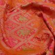 Light Orange-Pink Pure Katan Silk Banarasi Handloom Patola Dupatta Cheap