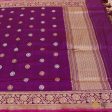 Magenta Pure Katan Silk Banarasi Handloom Dupatta For Sale