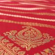 Red Pure Katan Silk Aadha Jaal Banarasi Handloom Dupatta Sale