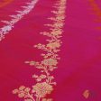 Hot Pink Pure Katan Silk Banarasi Handwoven Dupatta For Sale