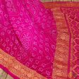 Magenta Pure Georgette Banarasi Handloom Bandhani Dupatta Online