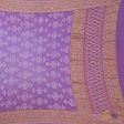 Lilac Pure Georgette Banarasi Handloom Bandhani Dupatta Discount