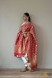 Red Pure Katan Silk Banarasi Handloom Heirloom Dupatta Fashion