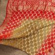 Mehendi Green-Red Pure Georgette Banarasi Handloom Bandhani Dupatta Online Sale