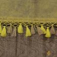 Lemon Yellow Pure Kora Net Banarasi Handloom Dupatta Online