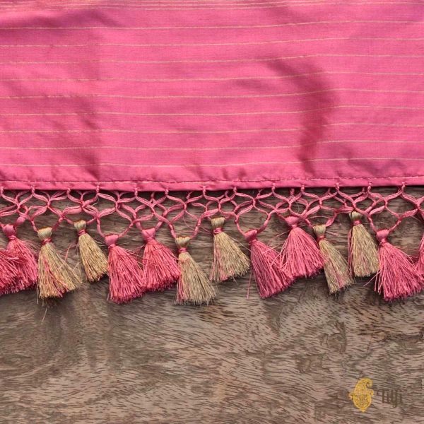 Old Rose Pink Pure Katan Silk Banarasi Handloom Dupatta Online Sale